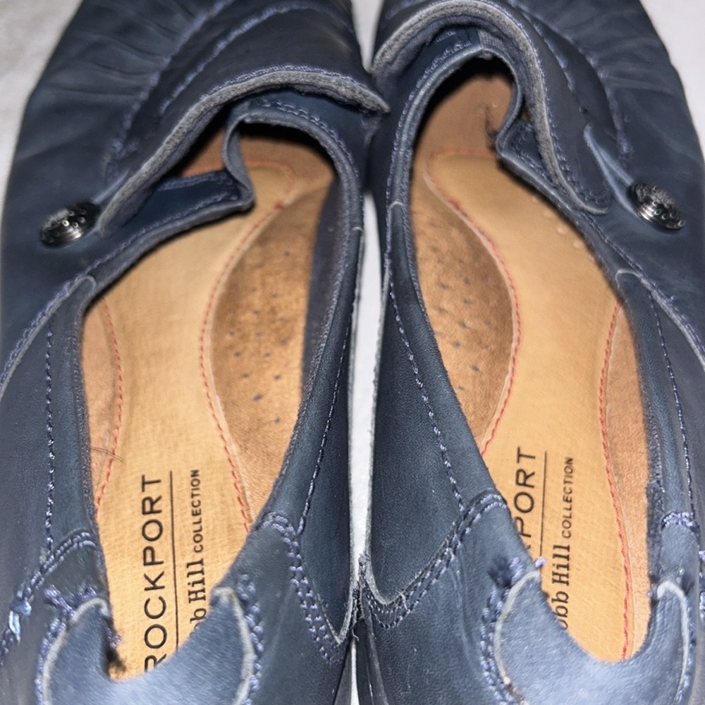 Rockport Women's Blue Loafers Jeanette Leather Slip On Size 8 - Picture 6 of 11